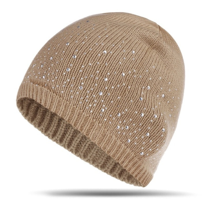 Europe et États-Unis nouveau dames multi-couleur point drill tête chapeau tricoté automne et hiver chapeau tricoté chaud laine chapeau