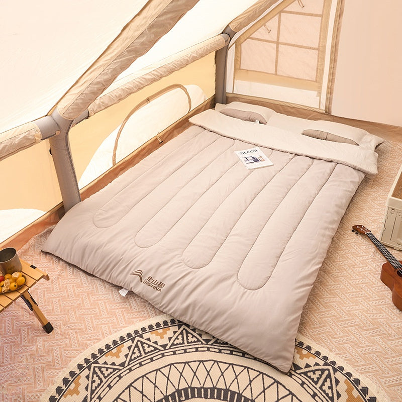 Double sac de couchage extérieur épaissi, protection contre le froid, sac de couchage de camping