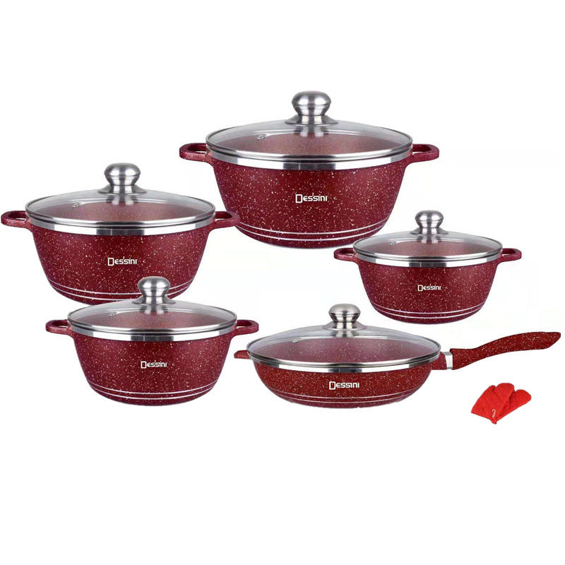 Non-stick aluminum pan set