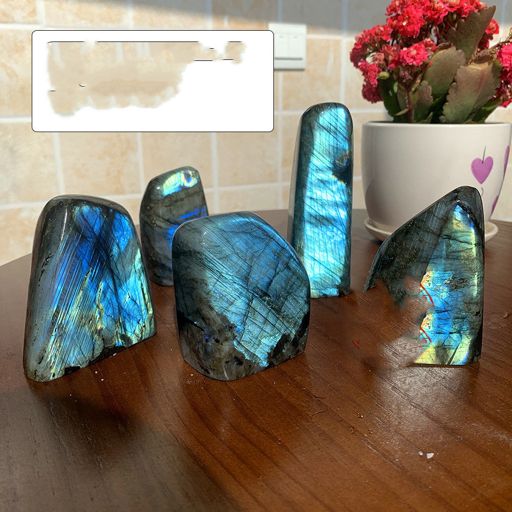Polished Blue Moonstone Follow-up Home Desktop Office Decorations