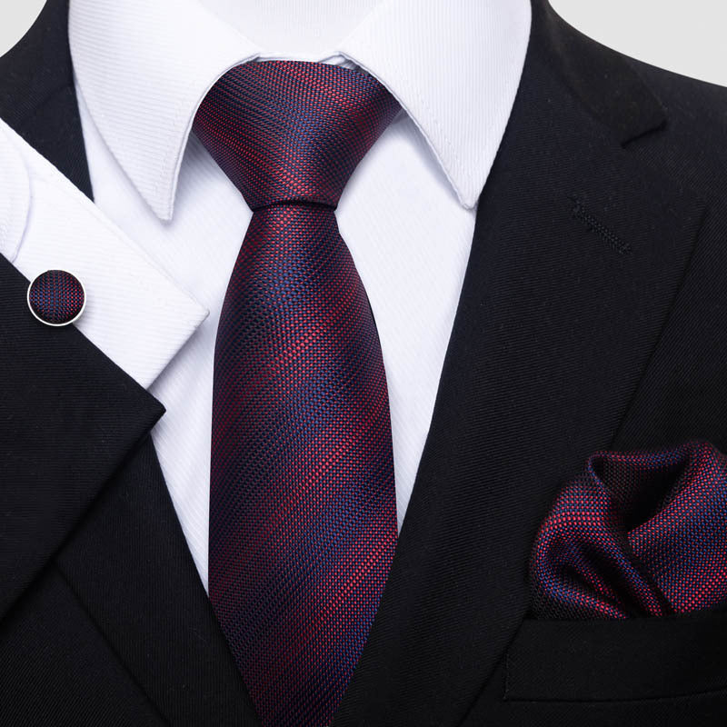 Ensemble cravate, pochette et boutons de manchette élégant pour hommes