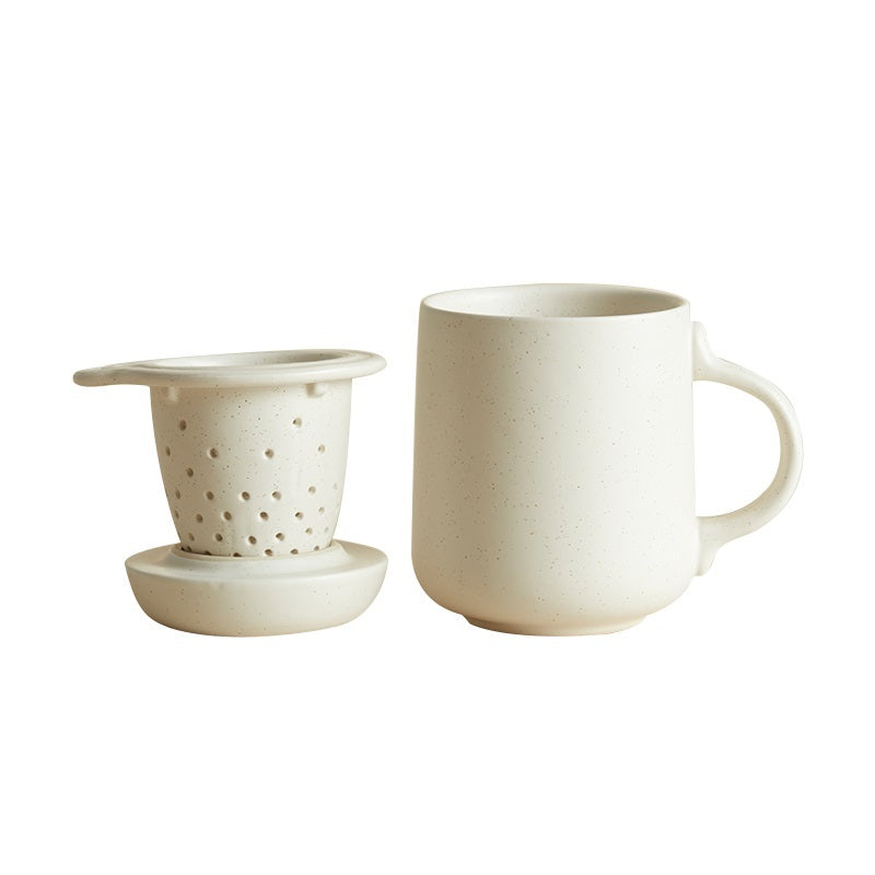 Household Filter Ceramic Tea Cup Set With Lid