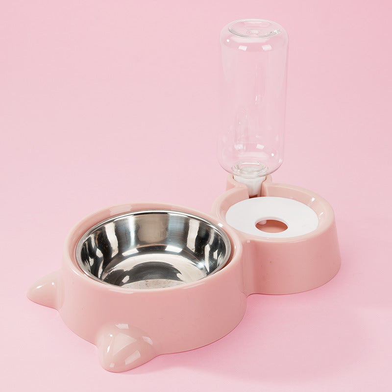 Distributeur automatique double gamelle pour animaux de compagnie avec fontaine à eau