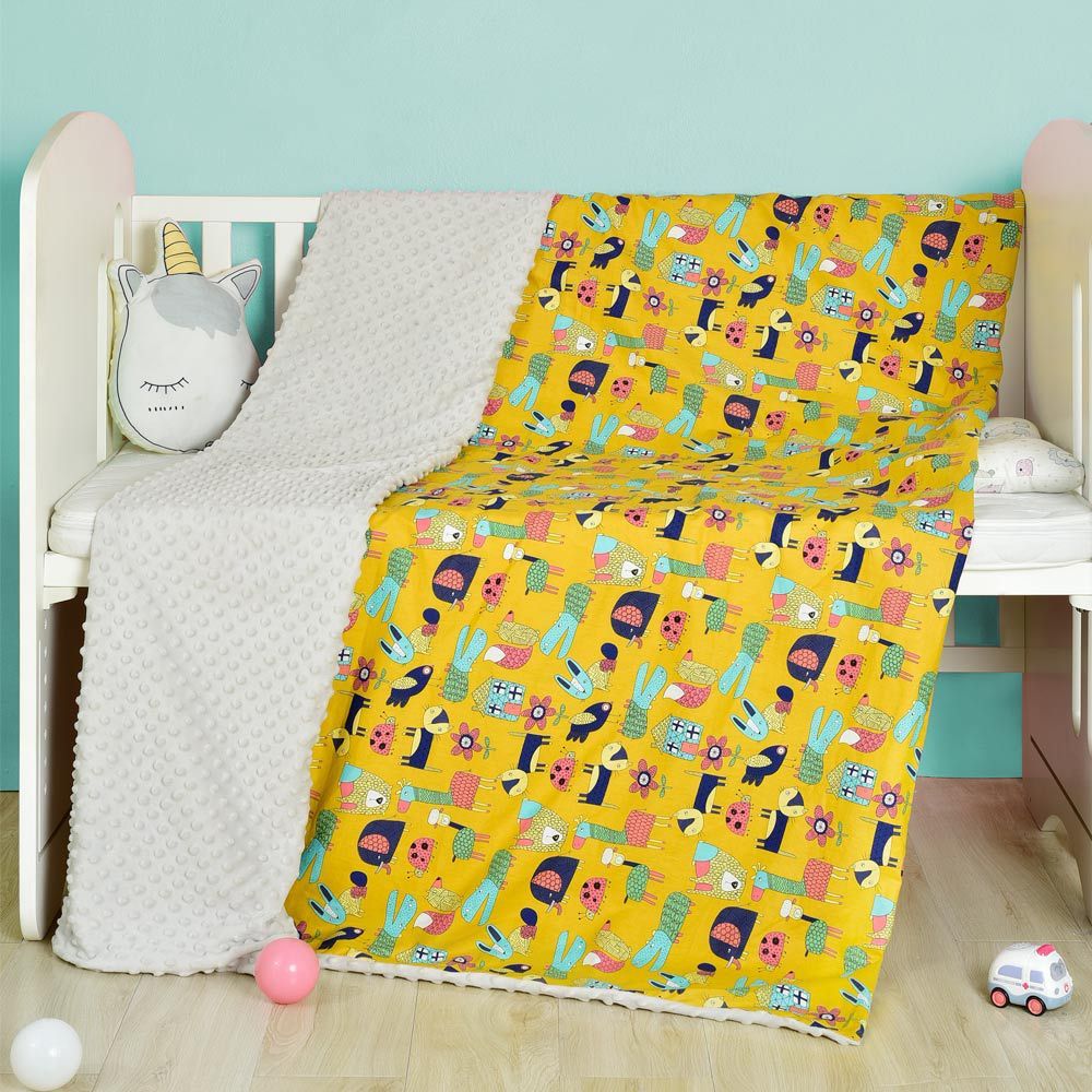 Couverture bébé en coton imprimé, couverture douce à pois pour bébé