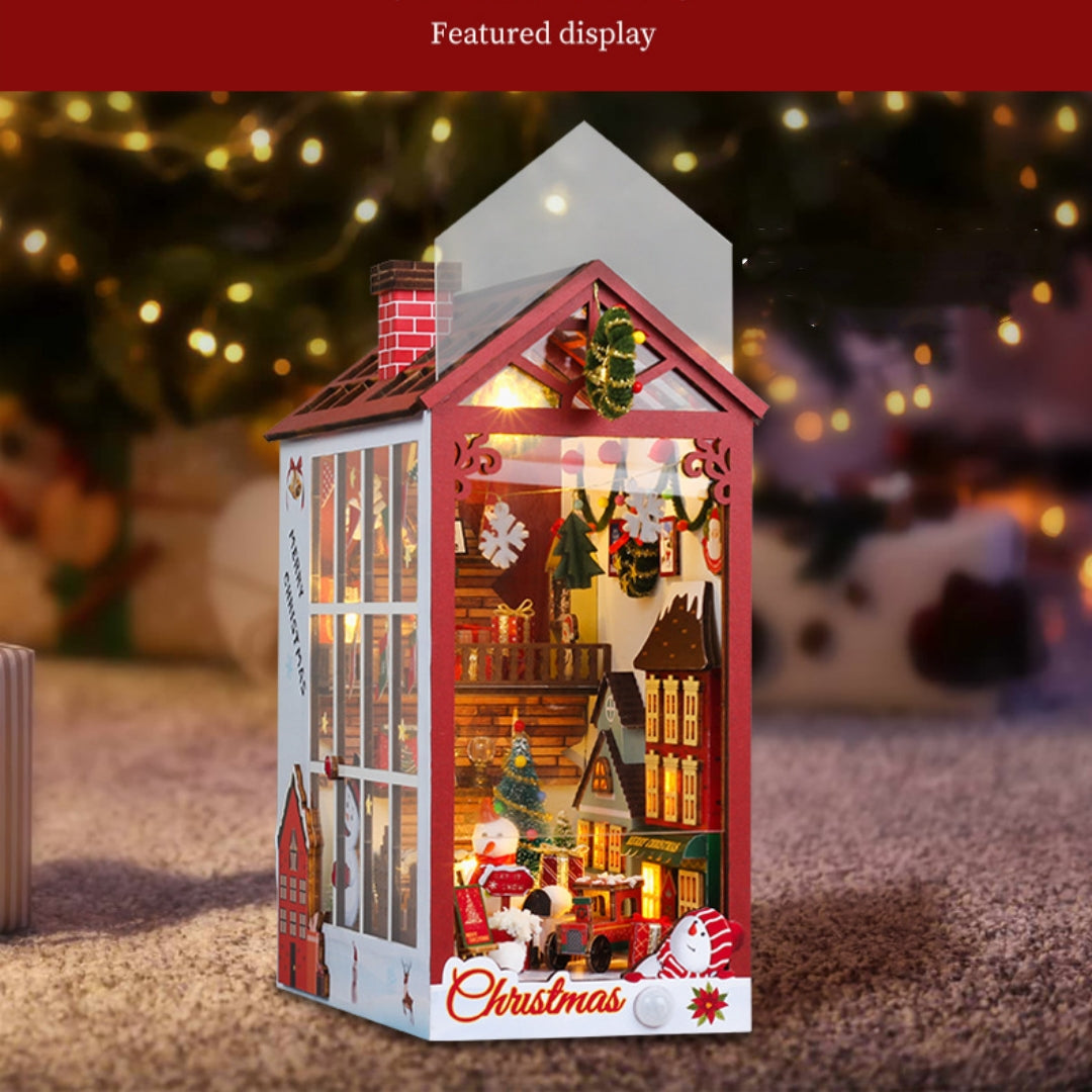 Jouet de Modèle de Maison Miniature Lumineuse de Noël à Fabriquer Soi-même