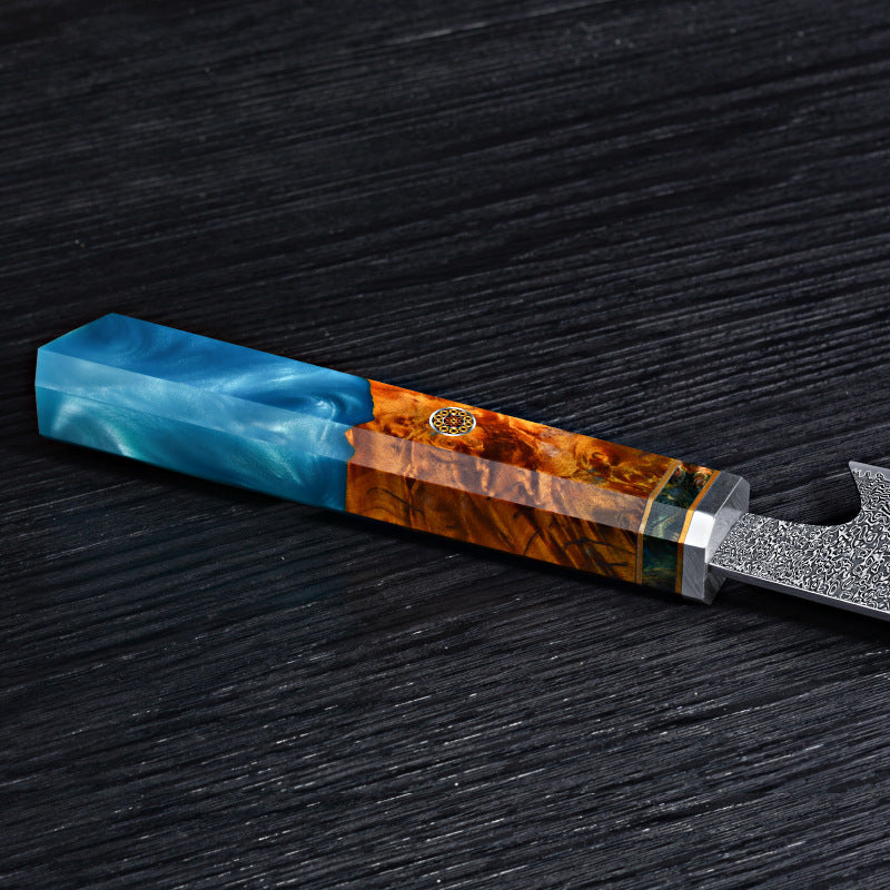Lightweight Chef's Knife With Wood Resin Handle