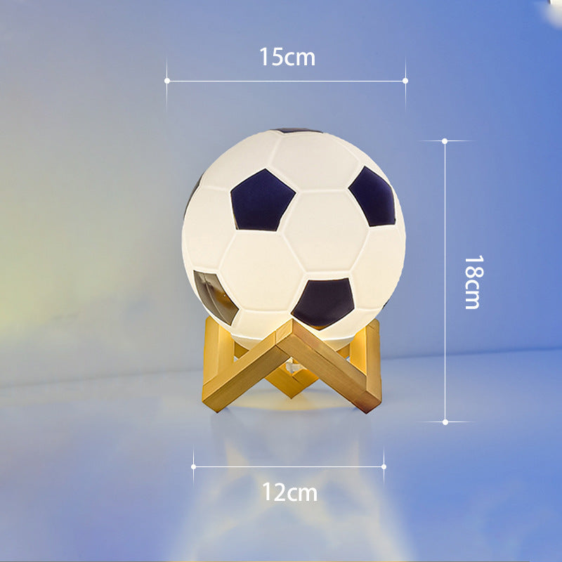 Lampe de chevet LED en verre motif football