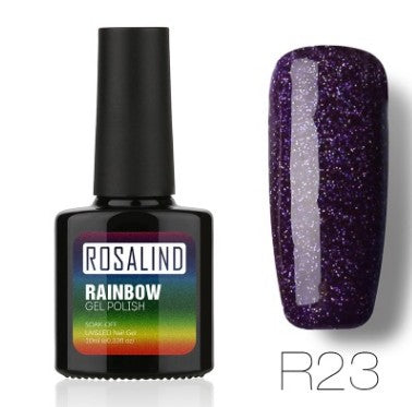 Sans clous, longue tenue, non toxique, vernis à ongles, colle de photothérapie ROSALIND, système arc-en-ciel étoilé.