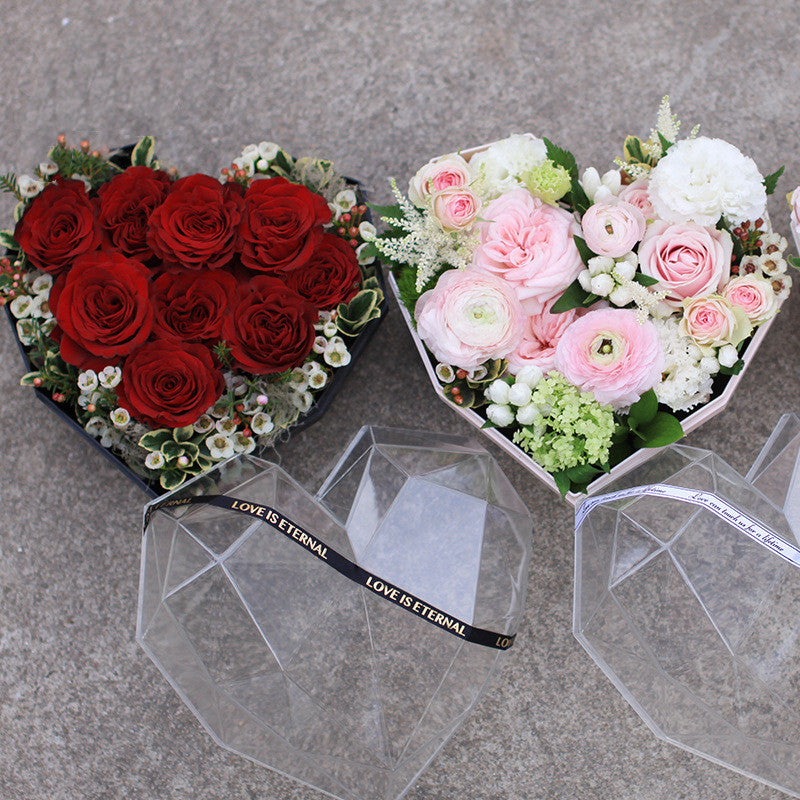 Boîte de fleurs en cristal Cœur Saint-Valentin