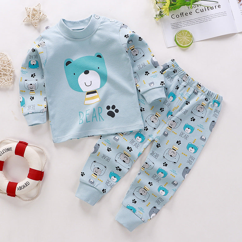 Children's Underwear Suit Pure Cotton Long Johns Top & Bottom Warm Loungewear