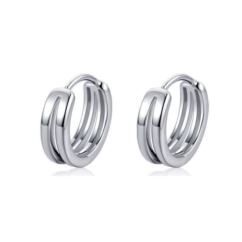 925 Silver Male Niche Design New Hip Hop Personality Ins Earrings