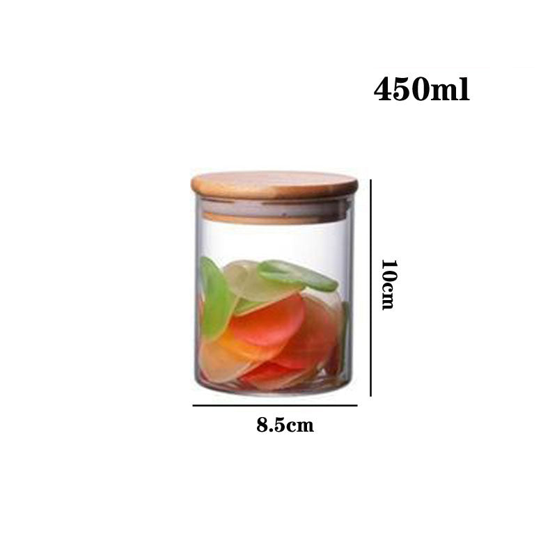 Boîtes à thé en verre à haute teneur en borosilicate, boîtes de rangement scellées, boîtes à thé transparentes, boîtes à céréales complètes, boîtes à bonbons