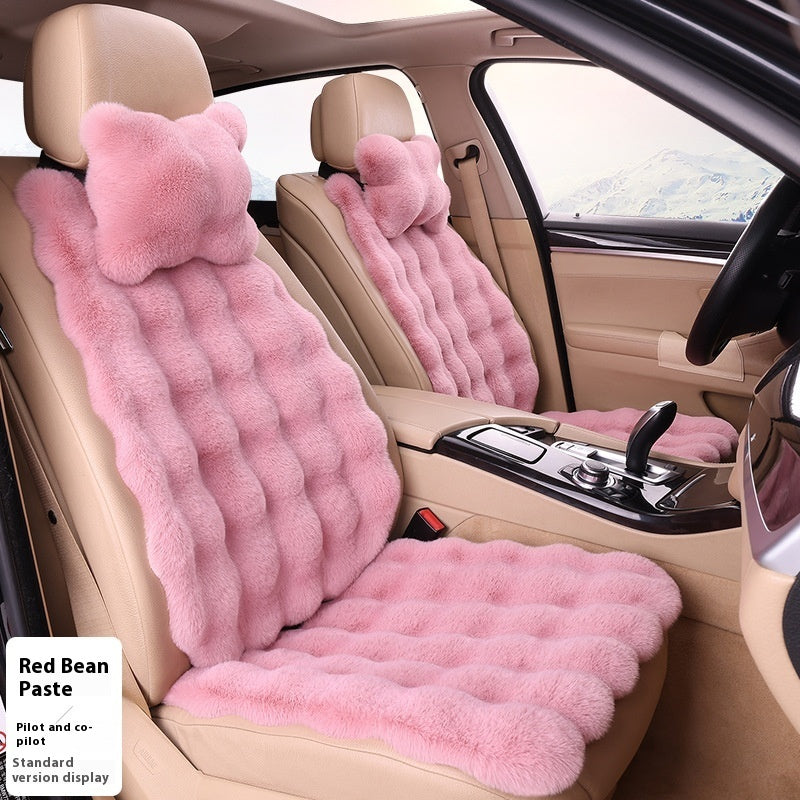 Coussin de voiture Bubble Velvet pour l'hiver, épaissi, chaud, en peluche, coussin de siège universel, housse de siège