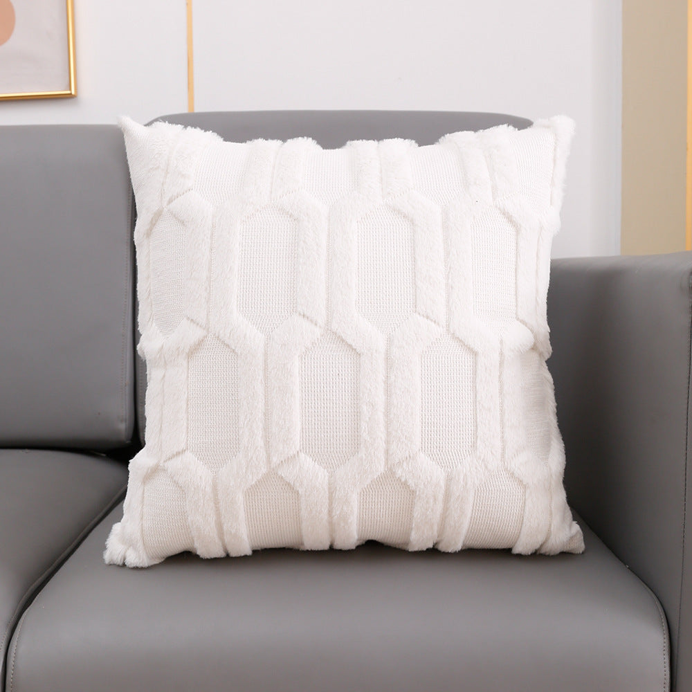 Classic Cover Plush Embroidered Lumbar Pillow Sofa Cushion Trend