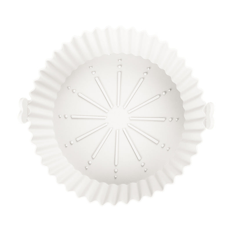 Plat de cuisson rond binaural en silicone de qualité alimentaire pour friteuse à air