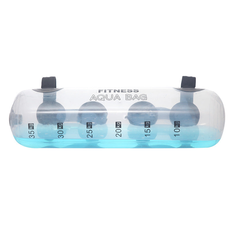 Haltère d'eau de fitness cylindrique transparent porteur - Équipement d'entraînement de fitness et d'haltérophilie