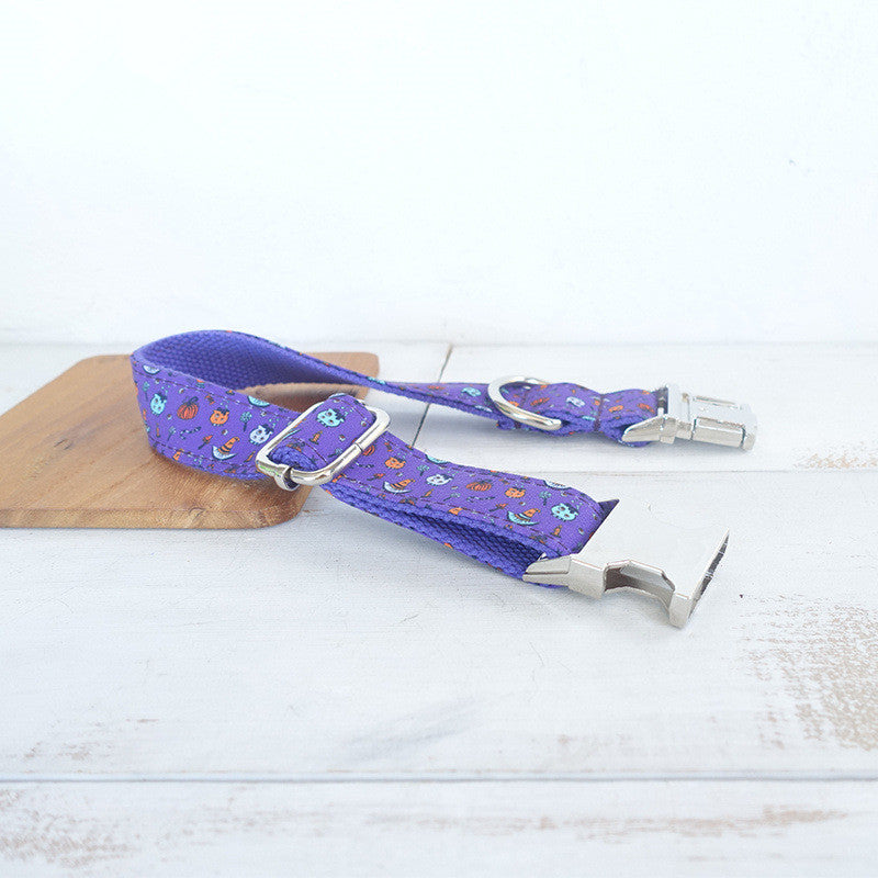 Ensemble d'accessoires pour animaux de compagnie d'Halloween violet - Collier pour chien