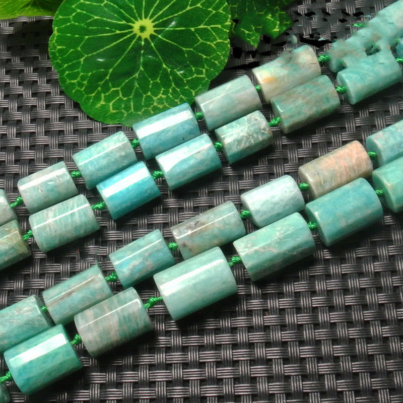 Natural Tianhe Stone Loose Beads Cylindrical Beaded Necklace