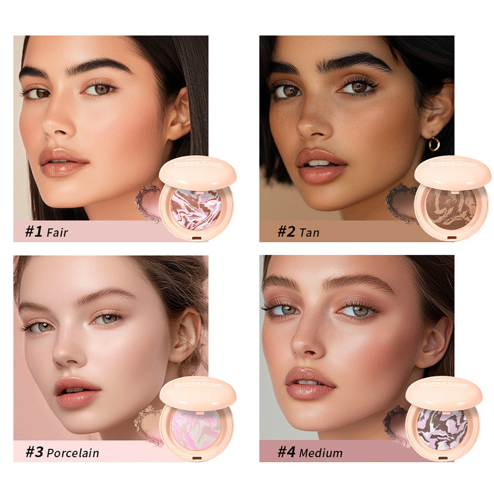 Poudre Bronzante Blush Illuminateur pour Ombre Naturelle du Nez
