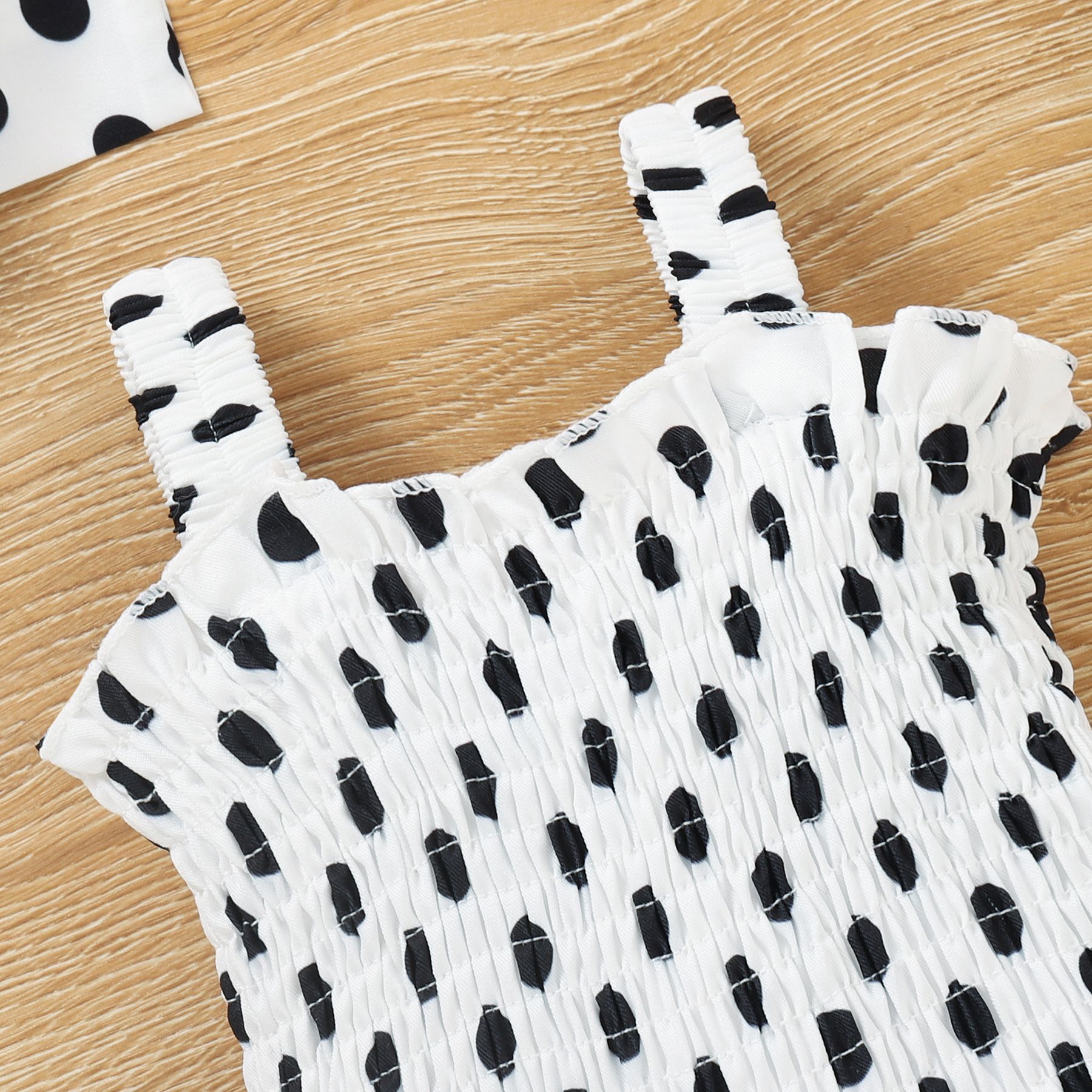 Dot One-piece Romper Head Knot