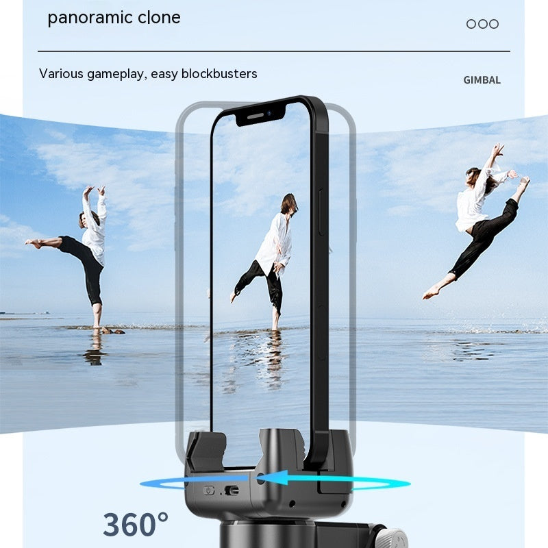 Support de téléphone pour diffusion en direct, stabilisateur de tête intelligent rétractable anti-secousse pour appareil photo, perche à selfie portable