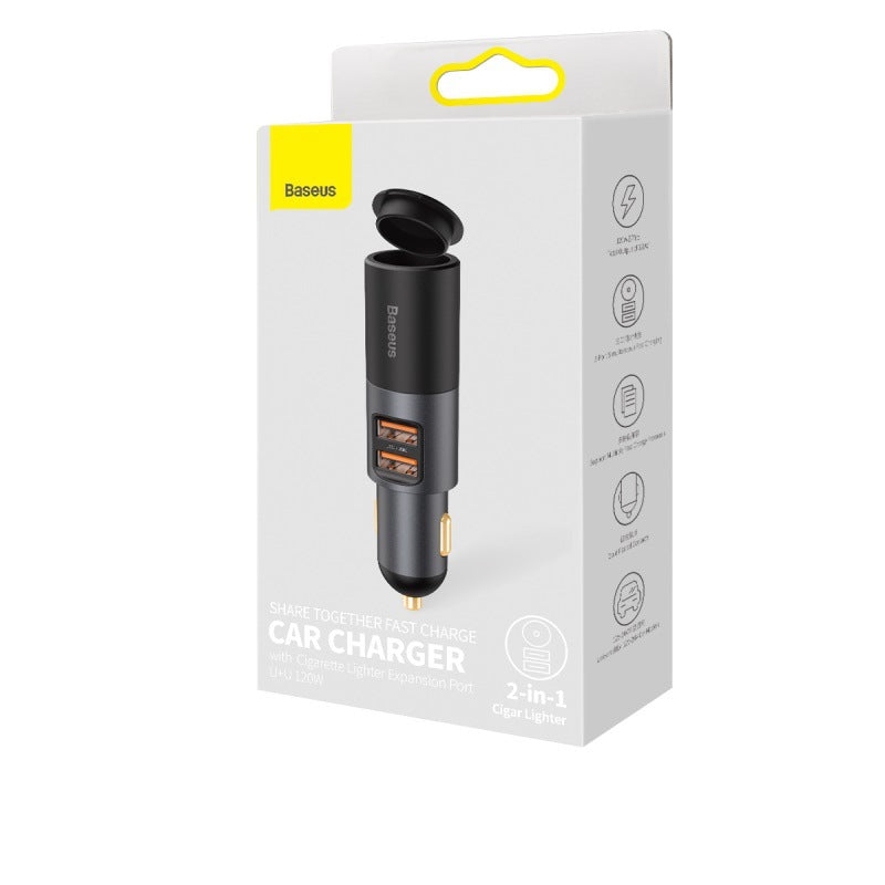 120W Car Charger Usb Interface Car Power Supply One For Three Fast Charging