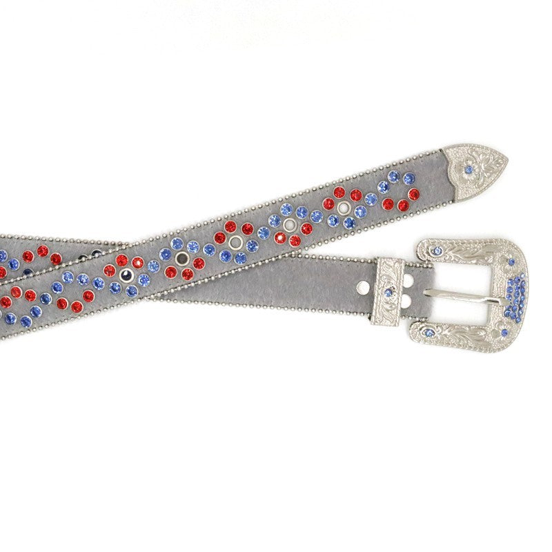 Ceinture à boucle fleur cloutée tendance pour femme