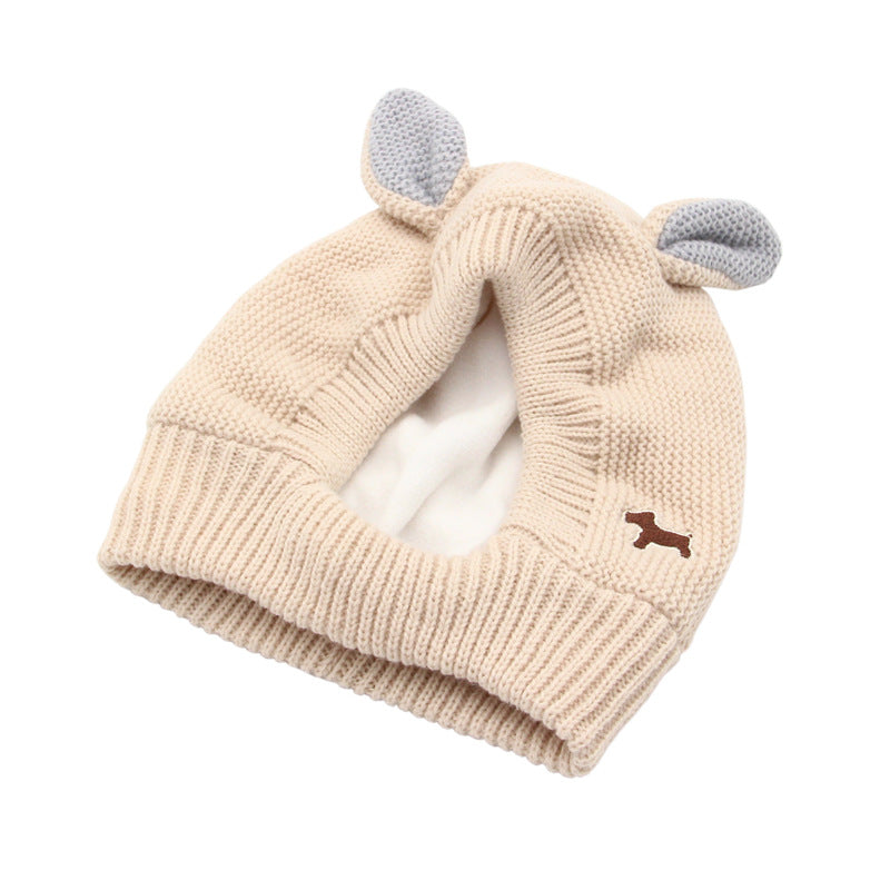 Chapeau pour animaux de compagnie en tricot simple avec oreilles de lapin