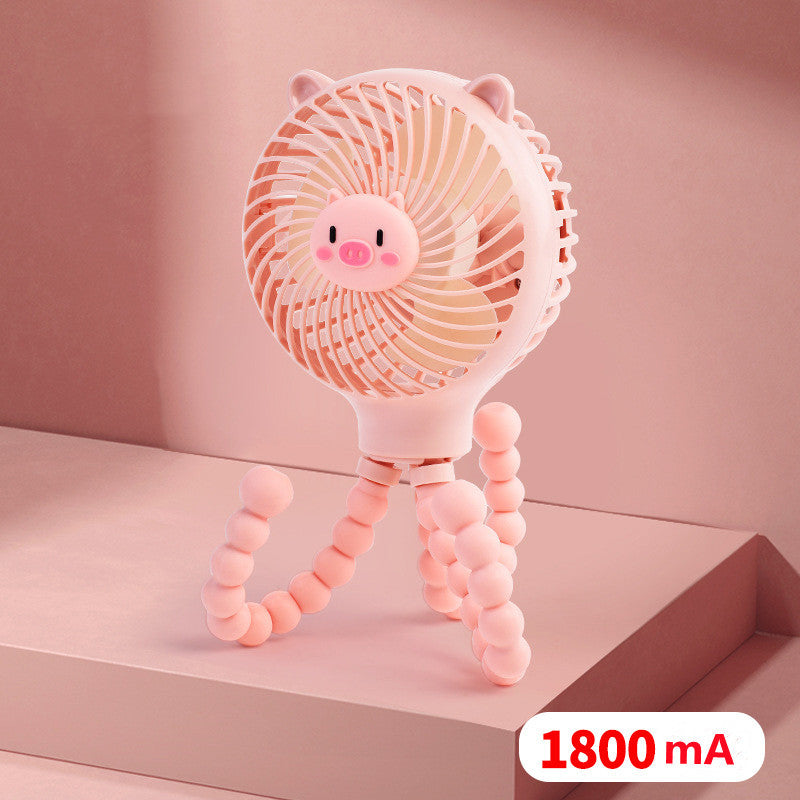 Poussette Poulpe Petit Ventilateur Portatif USB Rechargeable Silencieux Grande Capacité Pour Bébé