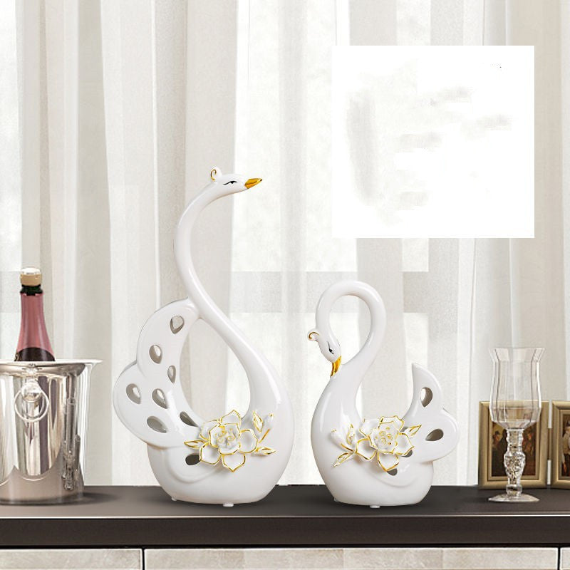 Décorations d'hôtel pour café, artisanat de cygnes pour l'ameublement de la maison