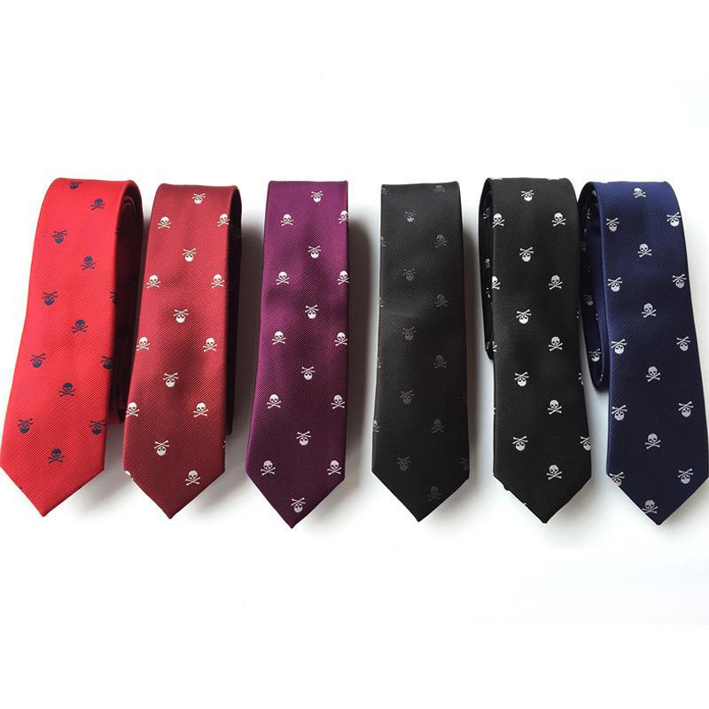 New 6cm Narrow Version Skull Head Halloween Tie