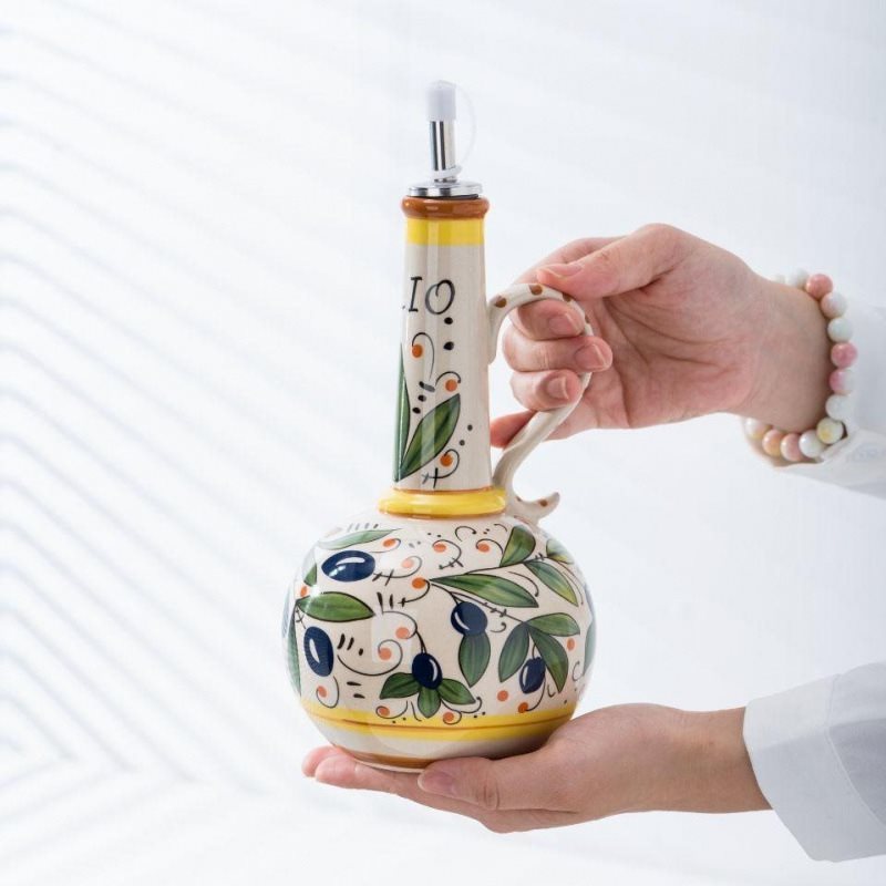 Underglaze Porcelain Olive Oil Vinegar Bottle Kitchen Seasoning Bottle