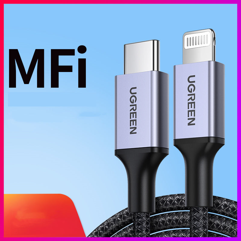 Pd Fast Charge Data Cable Mfi Certified Car 20w Charger Cable Lightning To Typec Short