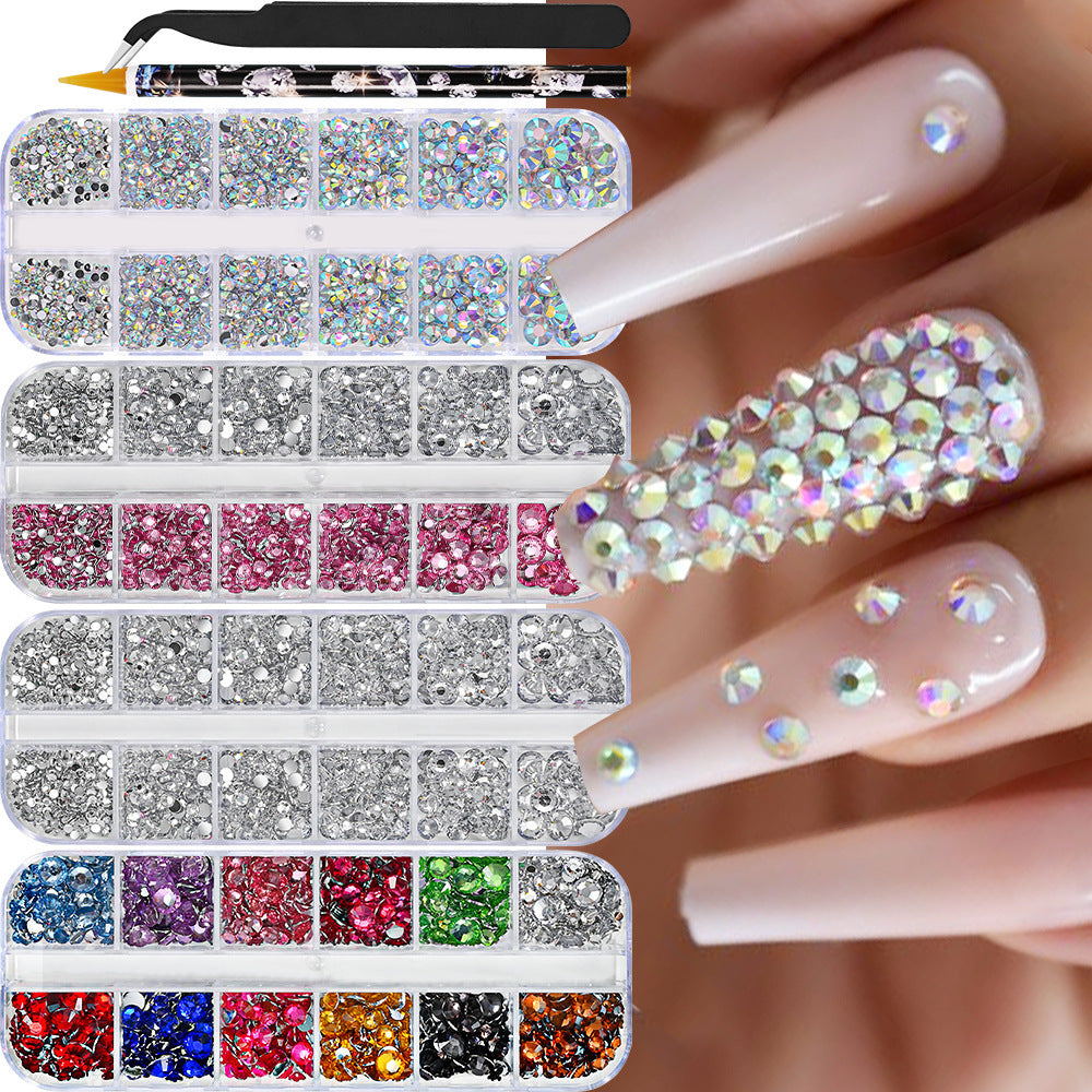 Nail Drill Accessories AB Mixed Color 12 Grid Strip Box Illusion