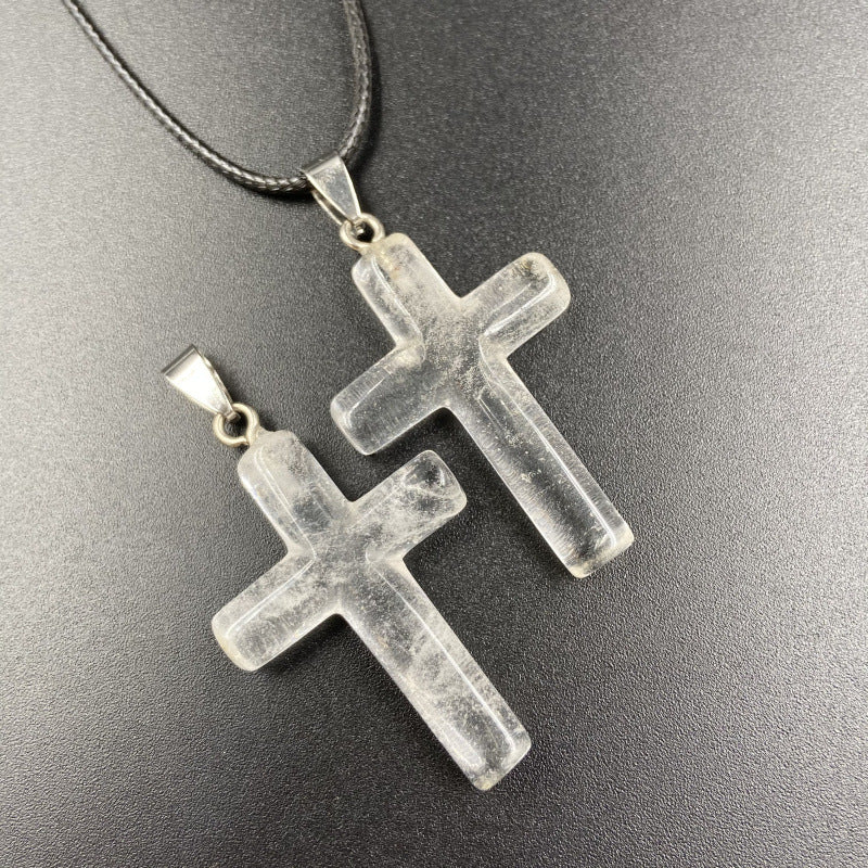 Natural Stone Powder Crystal Agate Semi-precious Stone Cross