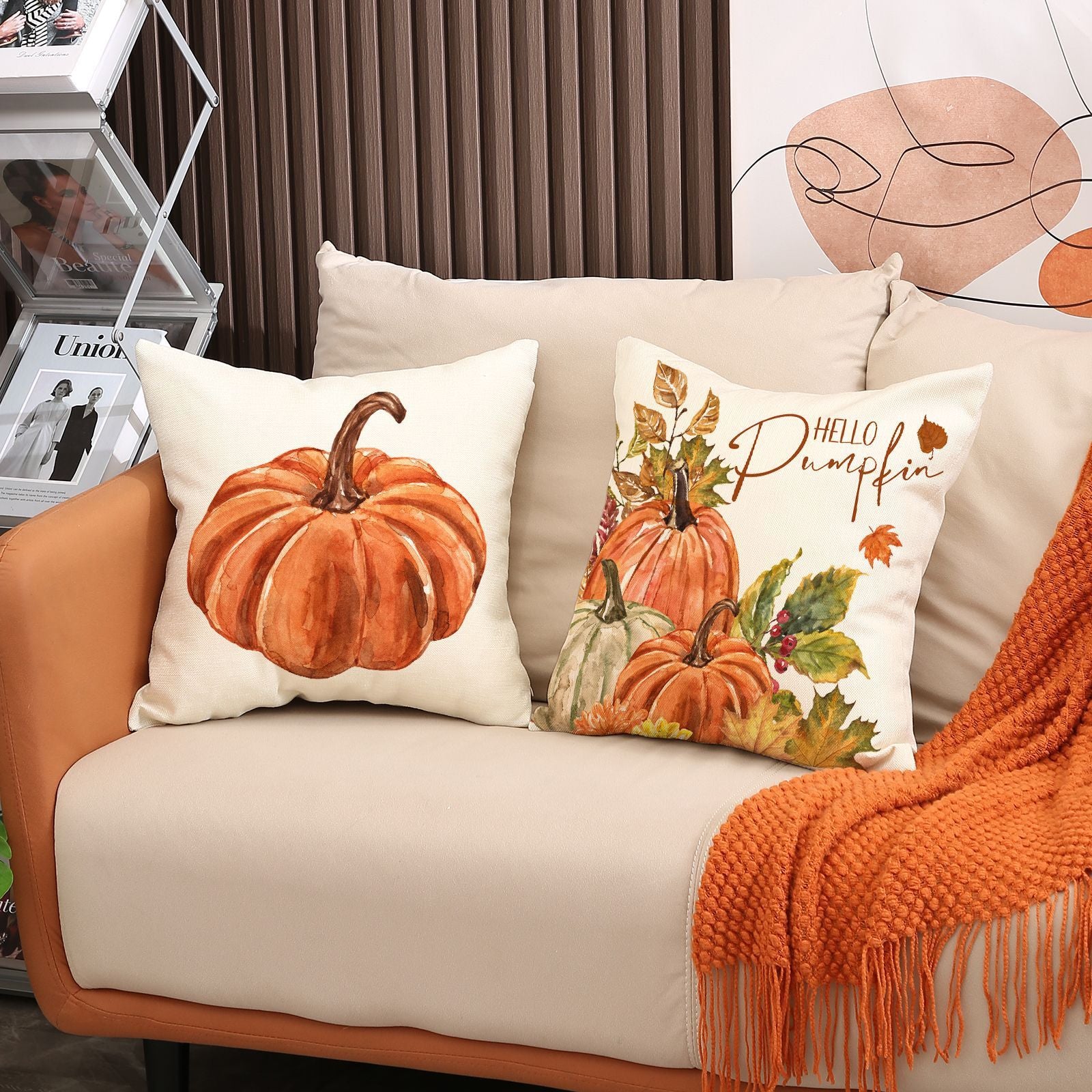 Taie d'oreiller de Thanksgiving Housse de coussin décorative citrouille