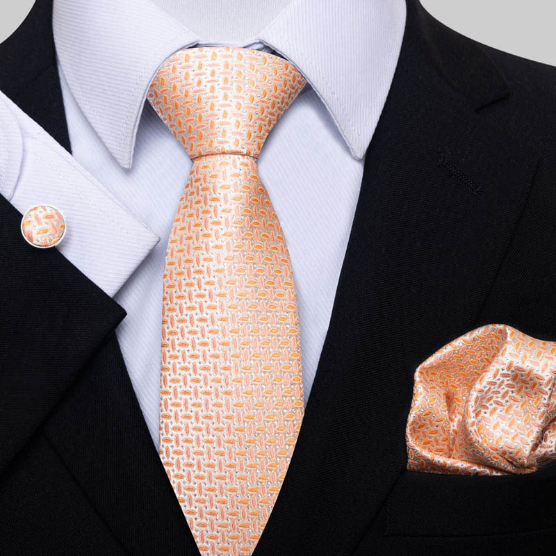 Ensemble cravate, pochette et boutons de manchette élégant pour hommes