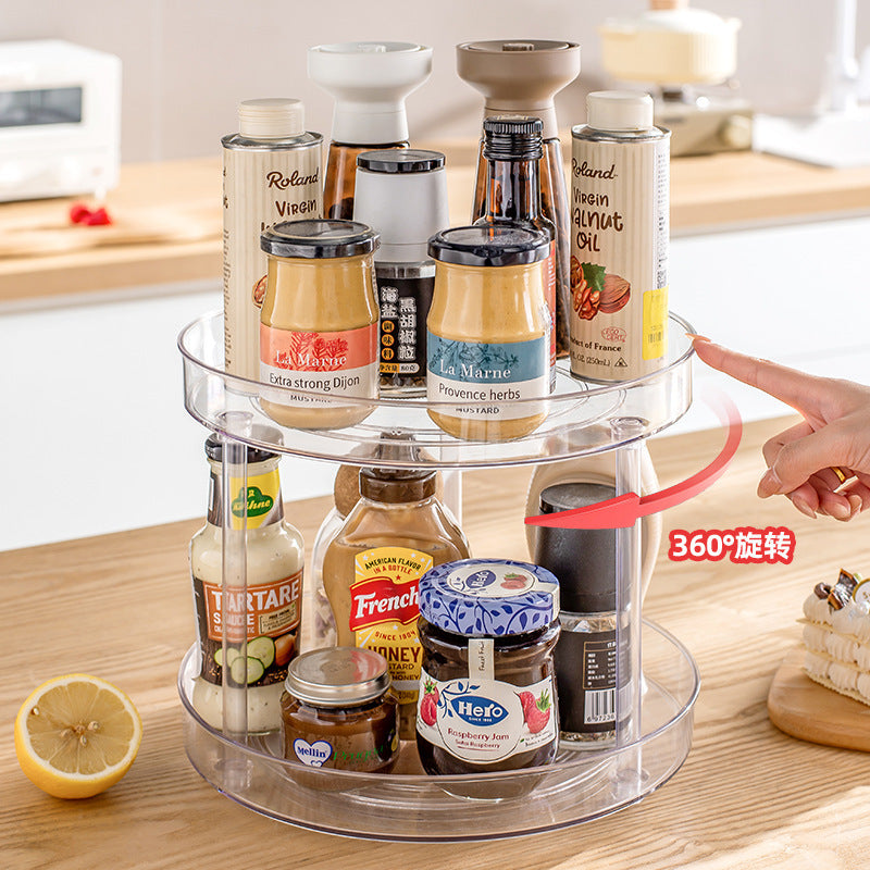 Household Storage Rack Kitchen Spice Jar Multi-purpose Rotating Plate