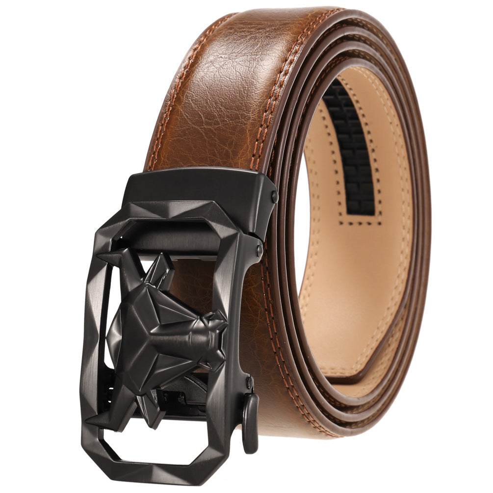 Ceinture en Cuir pour Hommes Boucle Automatique en Alliage
