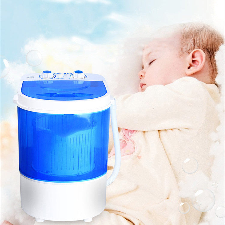 Small Mini Washing Machine Double Button Blue Light Cleaning