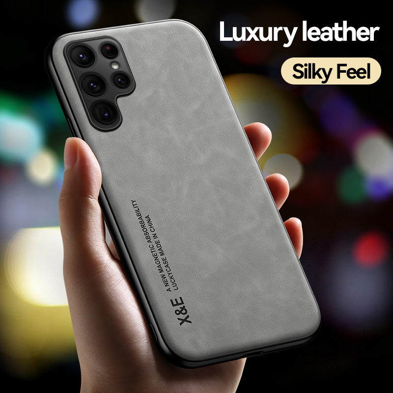 Skin Texture Car Magnetic Mobile Phone Case