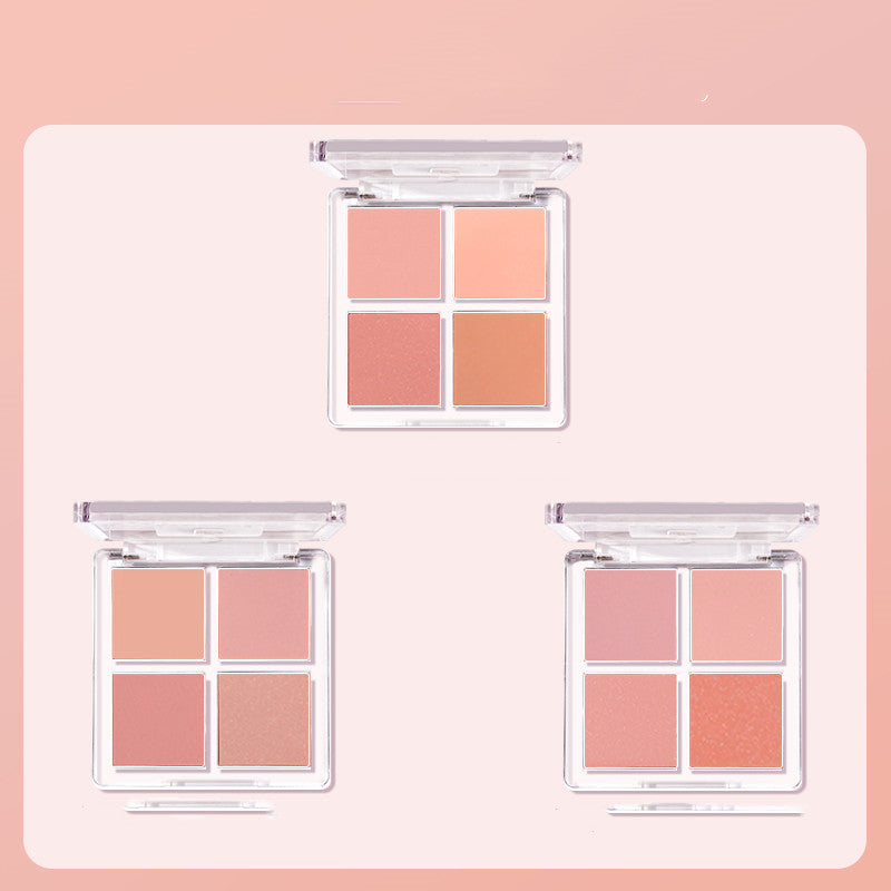 Four-color Vitality Blush Pan Peach Nude Makeup