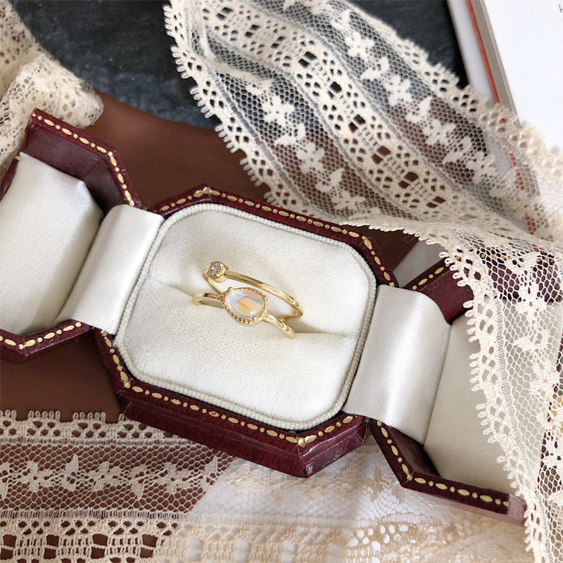 Classic Gold Crystal Jewelry Adjustable Rings For Women Girls Party Valentine's Gifts