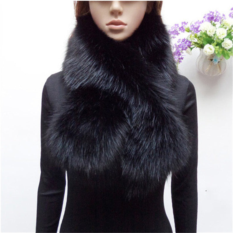 Women's Faux Fur All-match Warmth Cross Scarf