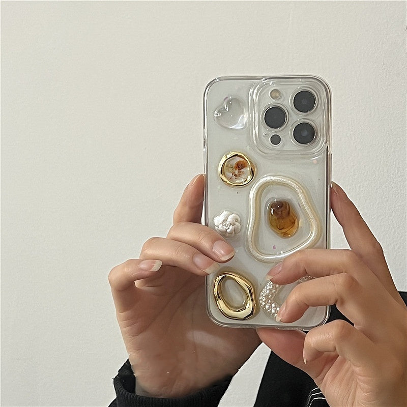 Retro Special-shaped Gem Epoxy Phone Case All-inclusive Drop-resistant Protective Cover