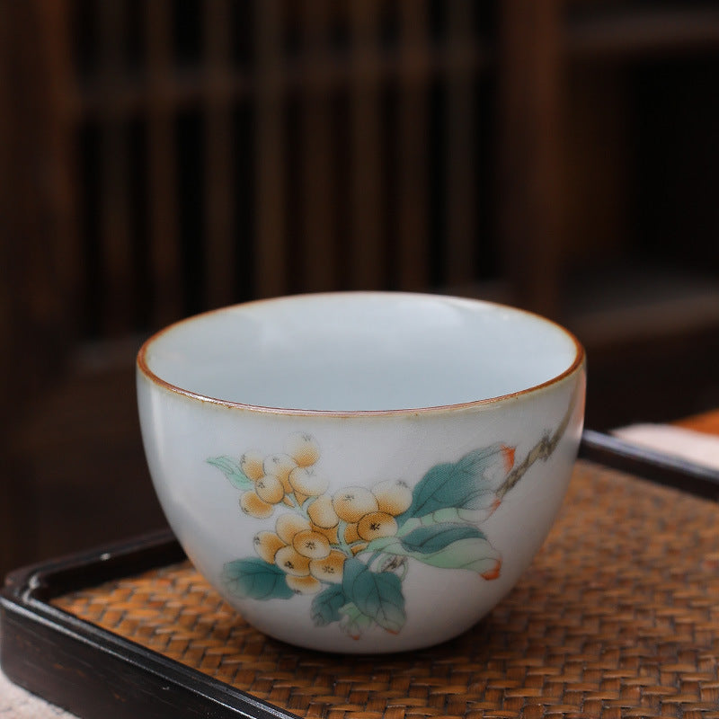 Ceramic Personal Tea Cup Gracked Glaze Supportable Tea Cup