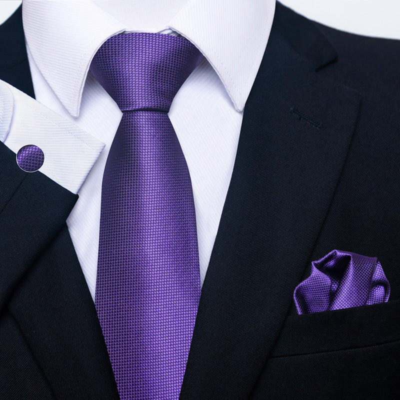 Men's Creative All-match Business Formal Wear Tie Scarf Cuff Buckle Set