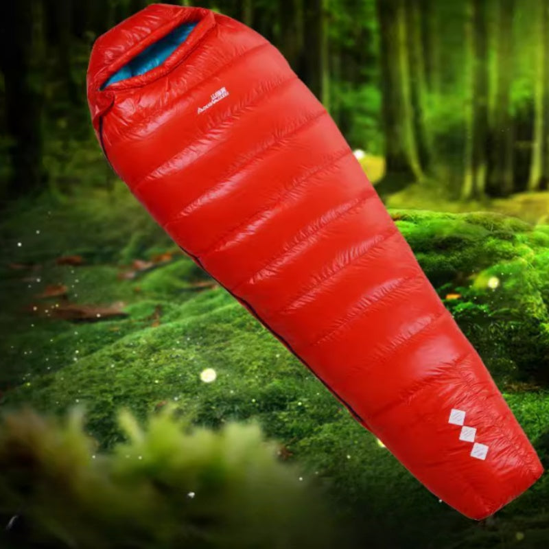 Sac de couchage d'extérieur portable épais en duvet d'oie