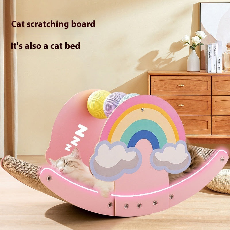 Jouet Griffoir Arc-en-ciel pour Chat Résistant à l'usure