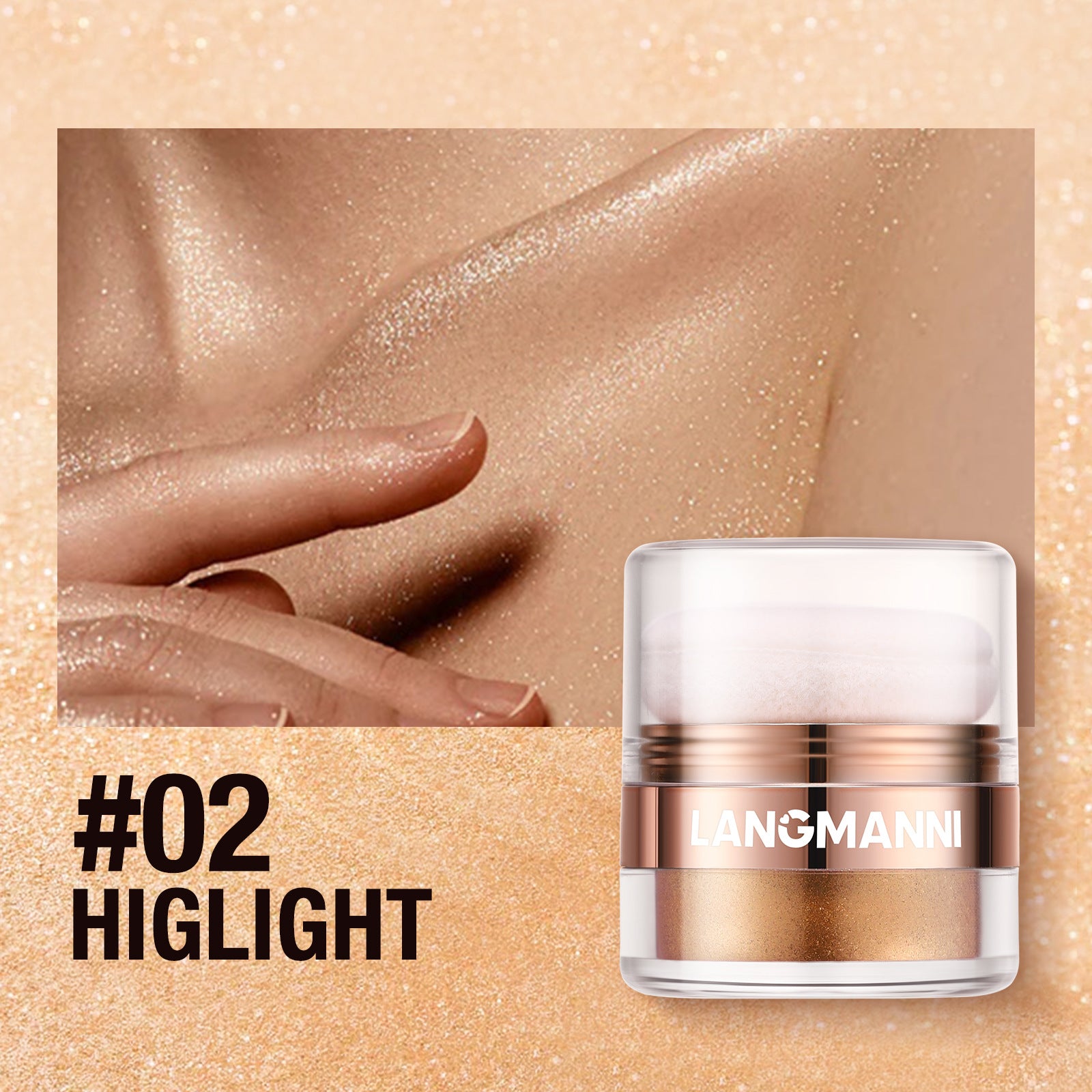 Highlight Face Powder Pat Face Body Blush Shading Powder